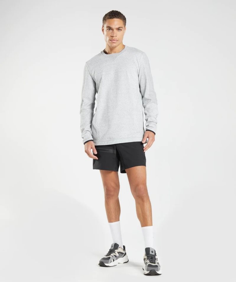 Men's Gymshark Retake Crew Sweatshirts Light Grey | CA 6875D0